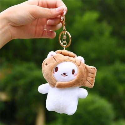 China Cute Cat Plush Animal Key Chain Toy Plush Key Chain Strawberry Fish Doll Bag Accessories Strawberry Fish Pendant Key Chains for sale