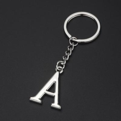 China Promotion Gift Key Chain Initial Letter Chain Silver For Men Personalized Alphabet Monogram Letter Women Key Chain For Letters-Car Key Chain for sale