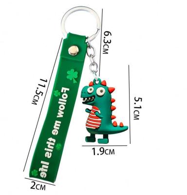 China Factory Direct Cute Rubber Pendant Bag Holder Key Chain Keychain Promotion Gift Promotion Gift Factory Fashion Keyfob Pendant Animal Trinket Dinosaur for sale