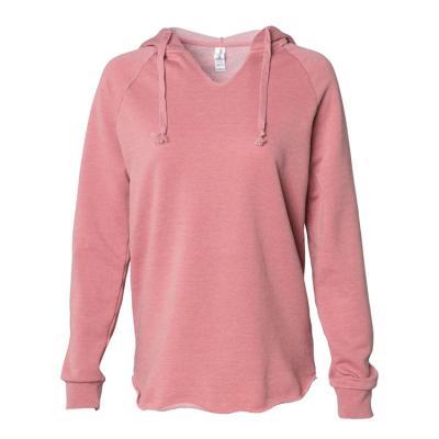 China Breathable Long Sleeve Cotton Plus Size Women Sweatshirt V Neck Loose Casual Hooded Pullover Irregular Design For Autumn Winter Spring for sale