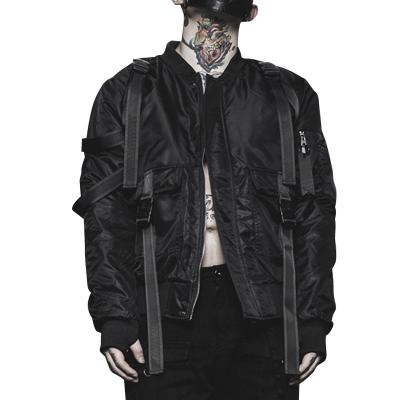 China Viable Wholesale Custom Strip Thick Jackets Coats Mens Winter Cargo Pockets Warm Streetwear Jacket for sale