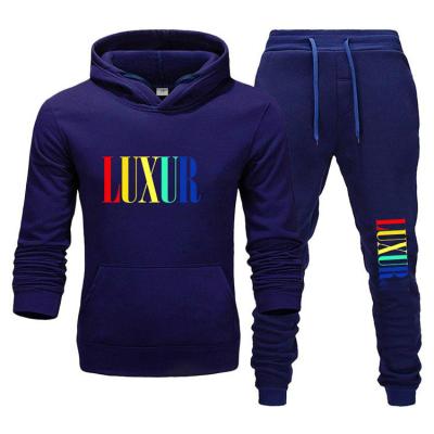 China Breathable Luxury Custom Fleece Mens Heavyweight Hoodie Tech Set Combed Cotton Logo Soccer Track Suits Colorful Tracksuit for sale