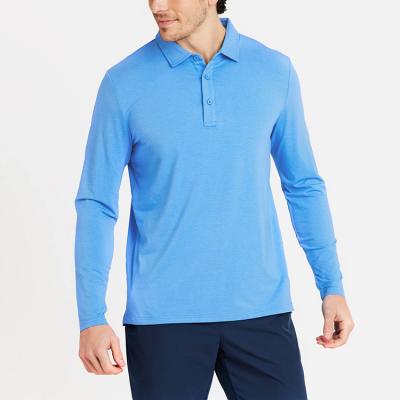 China Men's High Quality Poplo Mandarin Collar Performance Sportswear Tennis Long Sleeve Casual Thin Sweatshirts Anti-Shrink Fit for sale