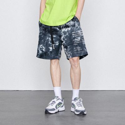 China New Design Summer Viable Mens Corset Gray Tie Dye Loose Cotton Sports Basic Daily Jogger Shorts xxl for sale