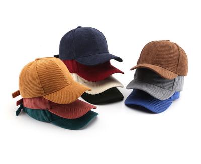 China JOINT wholesale in stock corduroy empty single baseball cap, corduroy dad sports hats baseball cap for sale