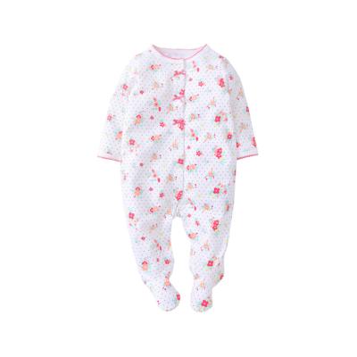 China 100% Cotton FITBEAR Newborn Ribbed Footed Baby Romper Wholesale Summer Pajamas Brand Kids Clothes for sale