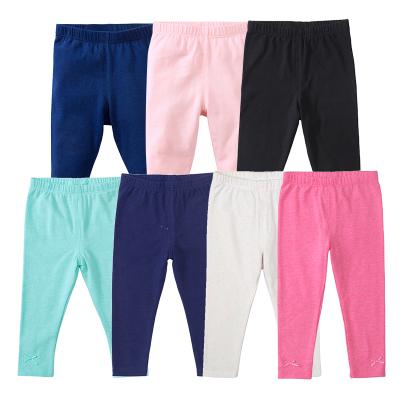 China High Quality Plain Anti-pilling Elastic Waist Children Kids Clothes Soft Cotton Pants Girls Trousers for sale