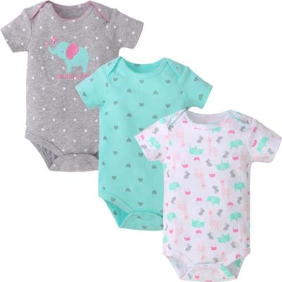 China FITBEAR Brand Baby Clothing Summer Antibacterial 100% Cotton Romper Set Short Sleeve Newborn Baby Layette for sale