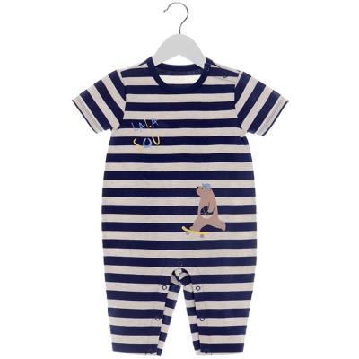 China Low MOQ 57% OEM Cotton 38%Polyester 5%Other Baby Boy Canvas Jumpsuits Stylish Rompers Clothing for sale