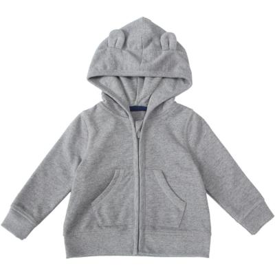 China FITBEAR Autumn Children Boy Plain Hoodies Anti-Shrinkage Zipper Sweatershirts With Cute 3d Ears for sale