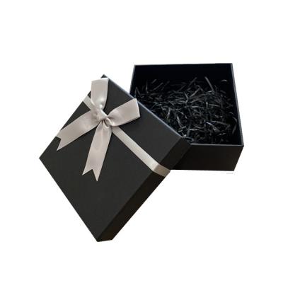 China Recyclable Custom Black Eco Paper 8x8 Cardboard Gift Rigid Boxes for sale