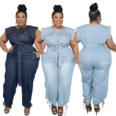 China New Autumn MY803 Washed Casual Denim Overalls (RTS 1.0) Anti-Static Plus Size Denim Overalls for sale