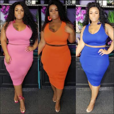 China (0.3) YF1022 Anti-Static Plus Size Two Piece Short Set 2021 Two Piece Skirt Set Plus Size Plus Size Two Piece Biker Short Set for sale