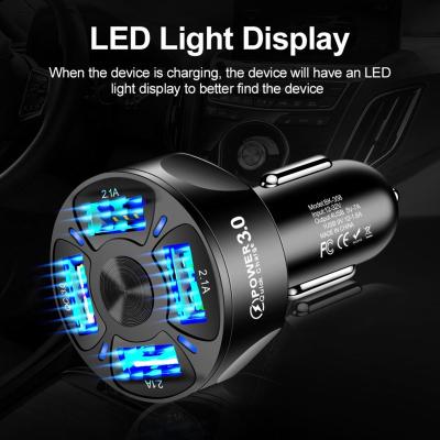 China Car Cahrge Pofodo Android 4 Car Charger Led Display 12-32V QC3.0 Lightweight USB Quick Charge For Car/Truck Universal for sale