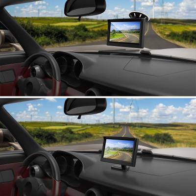 China 5 Inch Car Monitor Display with 2 Video Inputs for Rear View Camera Rearview Monitor Backup Reverse Support DVD VCD for sale