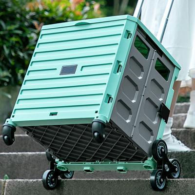 China Small Mini Eco - Friendly Supermarket Folding Shopping Cart Trolley for sale