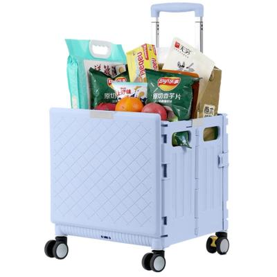 China Small Mini Eco - Friendly Supermarket Folding Shopping Cart Trolley for sale