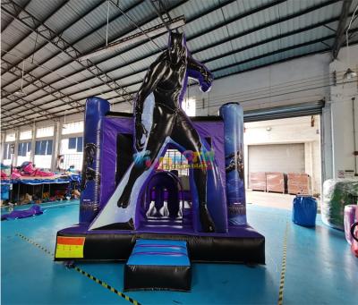 China PVC Customized Bouncy Themed Bouncy Castle Kids Inflatable Superhero Castle Kids Outdoor Jumping House for sale