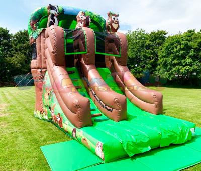 China Outdoor Playground Bouncy Inflatable Treehouse Castle Kids Entertainment Inflatable Slide For Kids for sale