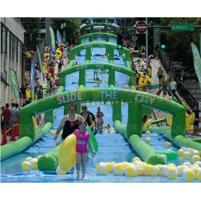 China Wholesale Entertainment Inflatable Slide Longest Inflatable Bouncer Outdoor Commercial Adult Water Slide Inflatable Slide City for sale