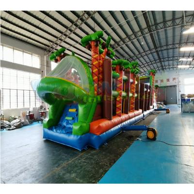 China Big Tree Jungle Amusement Outdoor Inflatable Bouncy Castle Entertainment Inflatable Obstacle Course Races for sale