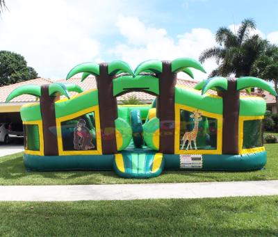 China Jungle Outdoor Outdoor Tree House Obstacle Course Bounce Playground Kids Entertainment Inflatable Amusement Park For Sale for sale