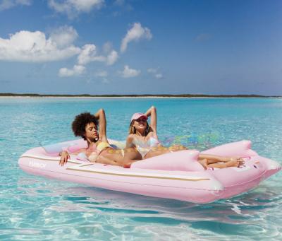 China Outdoor Wholesale Inflatable Raft Inflatable Water Lounge Floating Limo Pink Adults Entertainment Floating Island For Sale for sale