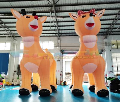 China Entertainment Outdoor Backyard Traditional Christmas Decoration Ideas Blow Up Advertise Inflatable Christmas Reindeer Model for sale