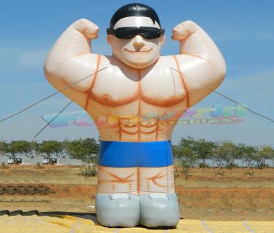 China 20ft High Blow Up Entertainment Fitness Inflatable Muscle Man Outdoor Outdoor Advertising Decoration For Promotional Gym for sale