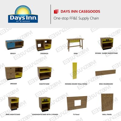 China Modern Wyndham Down Days Inn Motel Hotel Bedroom Room Sets Furniture for sale