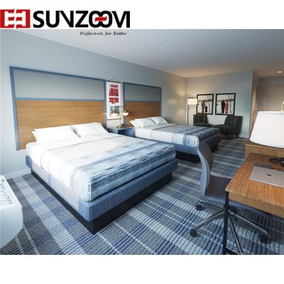 China Modern Wyndham AmericInn New Design Wooden Hotel Bedroom Furniture Sets for sale