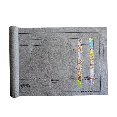 China Cartoon Toy Jigsaw Storage Felt Mat Puzzle Blanket Play Mat Puzzle Blanket Storage Bag With Drawstring for sale