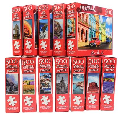 China Cartoon Toy 500 Piece Jigsaw Box Custom Printing Puzzles For Adults for sale