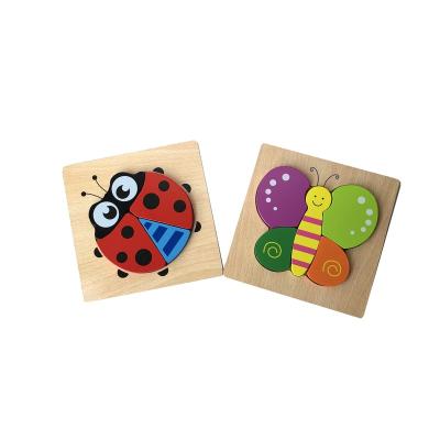 China Educational Toy Preschool Jigsaw Puzzle Toys For Kids Coroful 3D Wooden Jigsaw Puzzles for sale