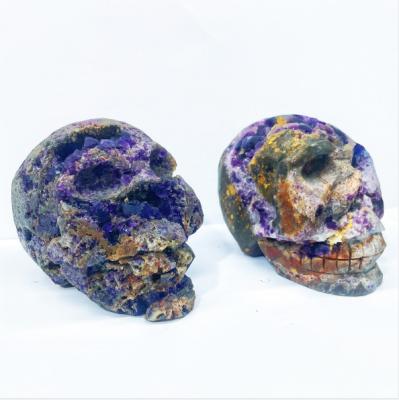 China China Accept Customized Natural Quartz Fluorite Amethyst Skulls Quartz Crystal Skulls For Healing for sale