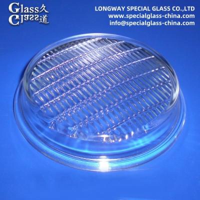 China Molded Borosilicate Glass Lamp Lens Cover Swimming Pool Light Cover Lens for sale