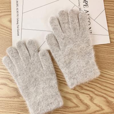 China Student Driving Warm Men Rabbit Fur Dot Finger Rabbit Fur Golves Women Solid Color Winter Korean Cute Comfortable Women for sale