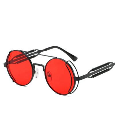 China Anti Retro Metal Cutout Vintage Mens Luxury UV400 Eyewear Women UV400 Round Punk Sunglasses Men for sale