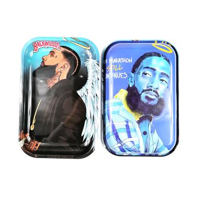 China BEYOU 28.8*18.8cm Tall Big Size Smoking Hard Running Metal Accessories Custom Tin Rolling Tray for sale