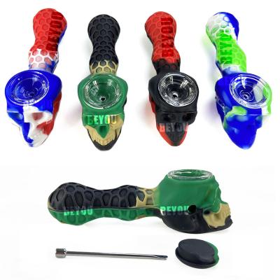 China Food Grade Unstained Portable Tobacco Creative BEYOU Silicone Hose Smoking Pipe for sale