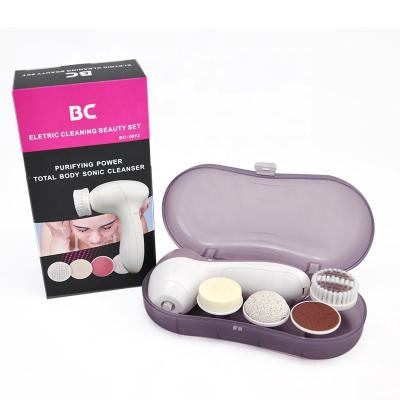 China Hot Sales DEEP CLEANSING 4 in 1 Electric Face Massager Mini Facial Exfoliator Cleansing Brush Set for sale