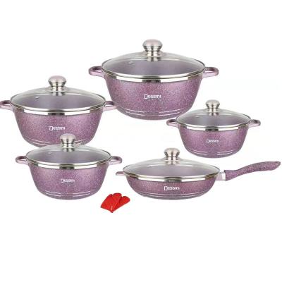 China OEM/ODM 12pcs Sustainable Price Pot Set Non Stick Trade Deep Fryer Kitchen Soup & stock aluminum soup and stock pots cookware sets for sale