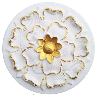 China Artistic Ceilings Lightweight Easy Install Large Polyurethane Ceiling Medallion Interior Ceiling Rose For Interior Decor Ceiling Medallion for sale