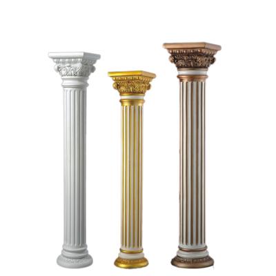 China The Roman Column Decorative Pedestals Gold Cavity PU Column Pillars Roman Columns Decorative Pedestals Molds On Sale for sale