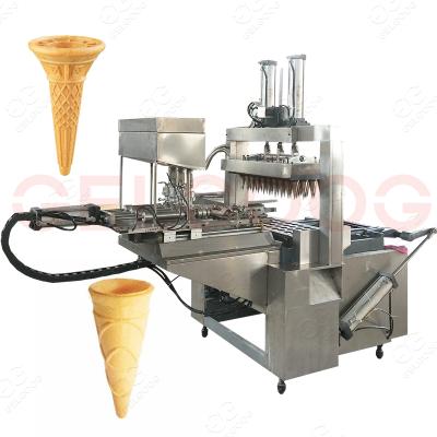 China Automatic feeding and autoamtic pressing automatic ice cream cone maker wafer cone making ice cream cone wafer cookie machine for sale