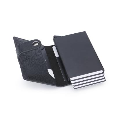 China RFID RFID Blocking Noise Up Wallets Custom Made Mens PU Leather Wallet With Aluminum Card Holder for sale