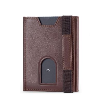 China Minimalist Slim RFID Blocking Real Leather Men's Wallet for sale