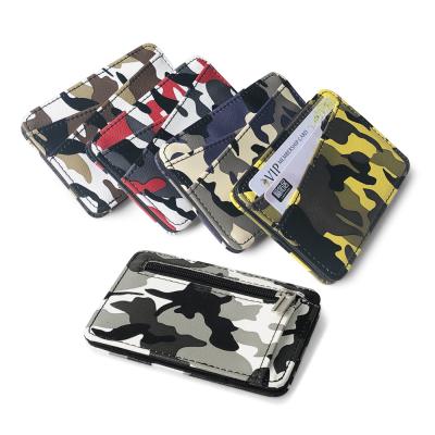 China Slim Minimalist RFID Blocking Leather Military Camouflage Magic Wallet For Men for sale