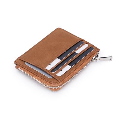 China Custom Premium Leather Slim Wallet PU RFID Card Holder Compact Wallet Coin Purse For Men for sale