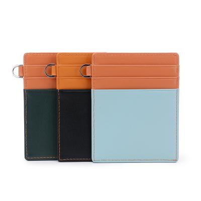 China Custom RFID Credit Card Holder Hybrid Leather RFID Blocking Women Slim Wallet for sale